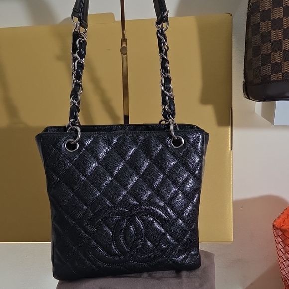 Handbags - Chanel PsT Caviar Quilted Leather Tote Bag